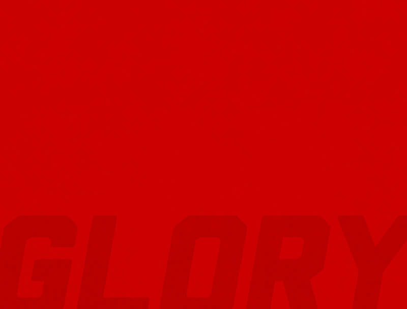 Red Glory text on textured background