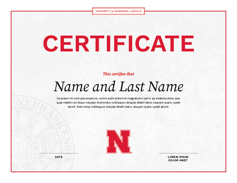 Horizontal Certificate example