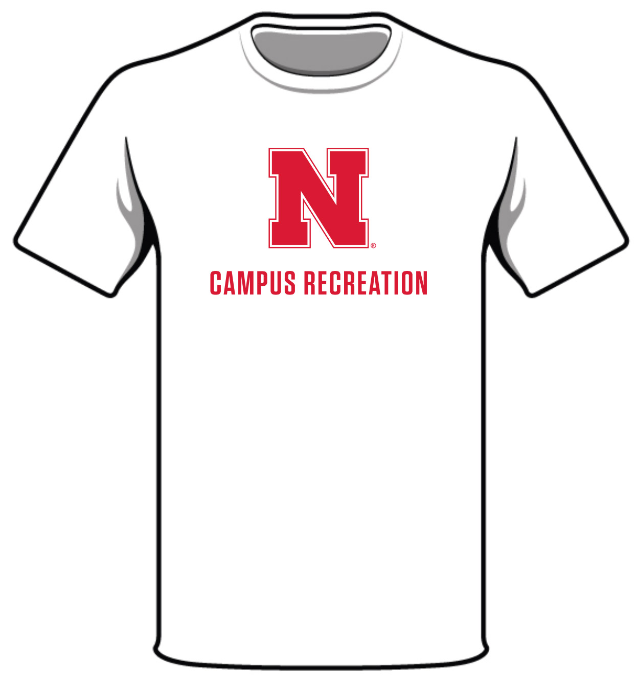 Front of shirt showing Nebraska N lockup