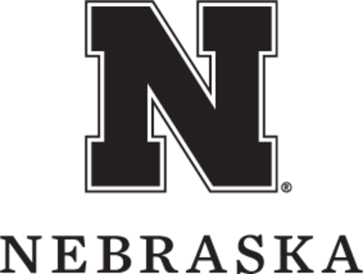 Nebraska with N logo above it in black