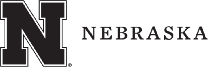 Nebraska with N logo to the left of it in black