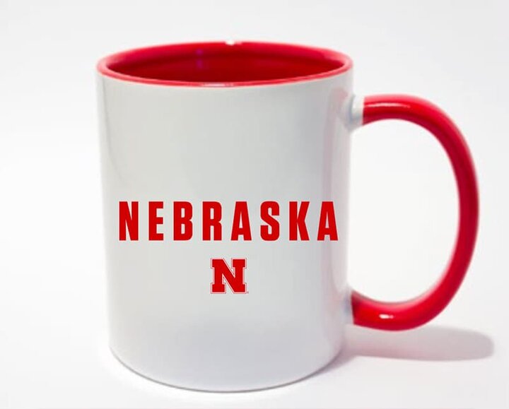 Coffee mug with Nebraska and red N logo