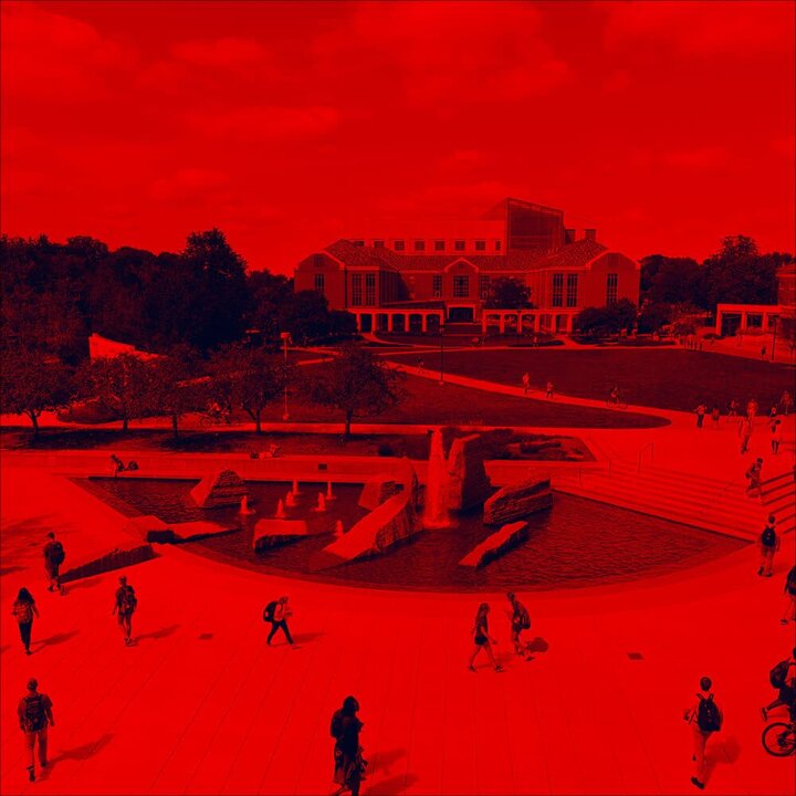 Greenspace image with full red overlay