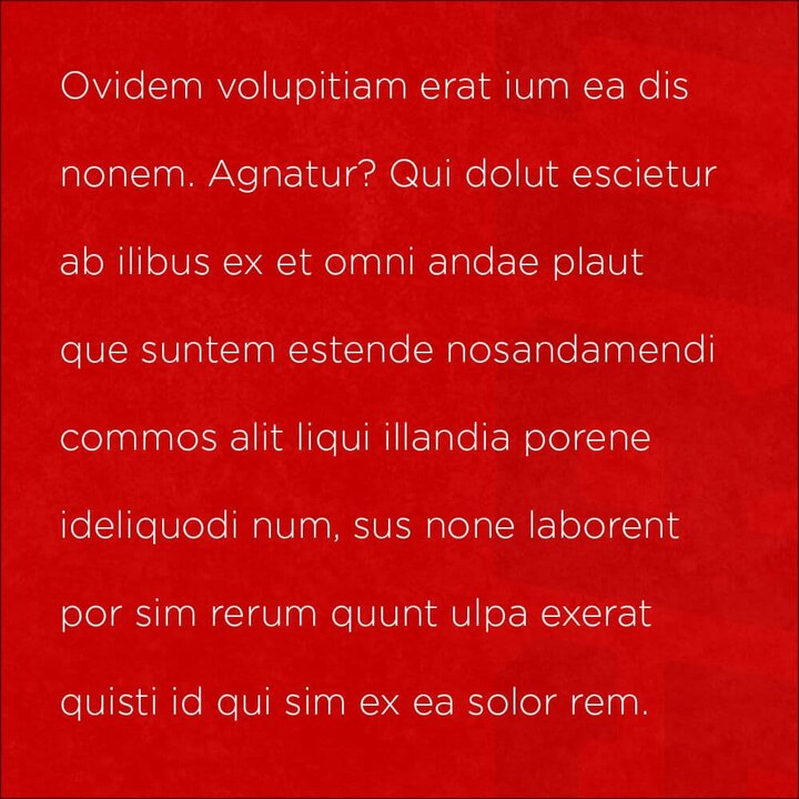  white text with red background and texture overlays