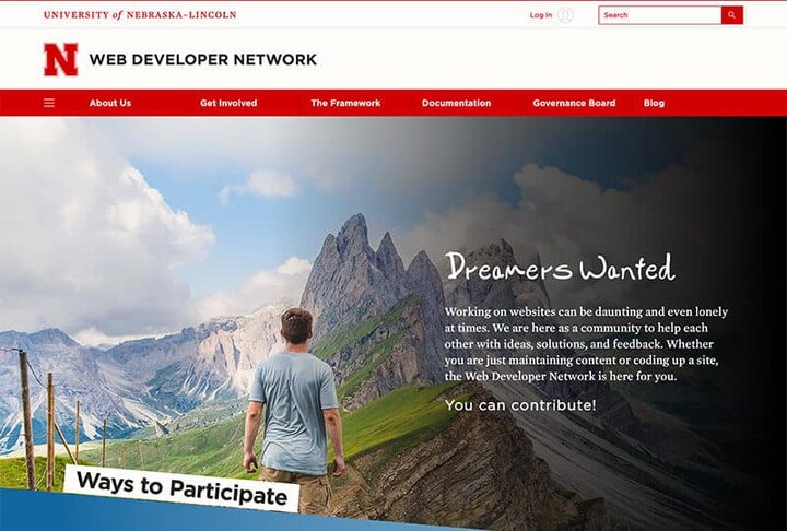 Screenshot of te Web Developer Network.